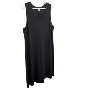 LL Bean Women 2X Dress Sleeveless Tank Jumper Maxi Supima Cotton Modal Pockets